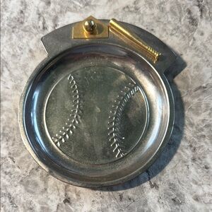 Silver and Gold Baseball Ashtray